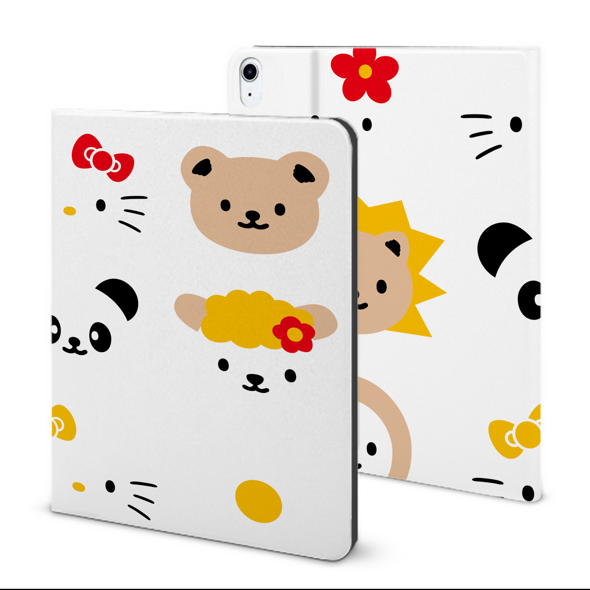 （画像用） Hello Kitty ハローキティ IPad ケース ブック型 PUレザー TPU 耐衝撃 軽量 薄型 ペン収納なし 全面保護 IPad 各モデル対応